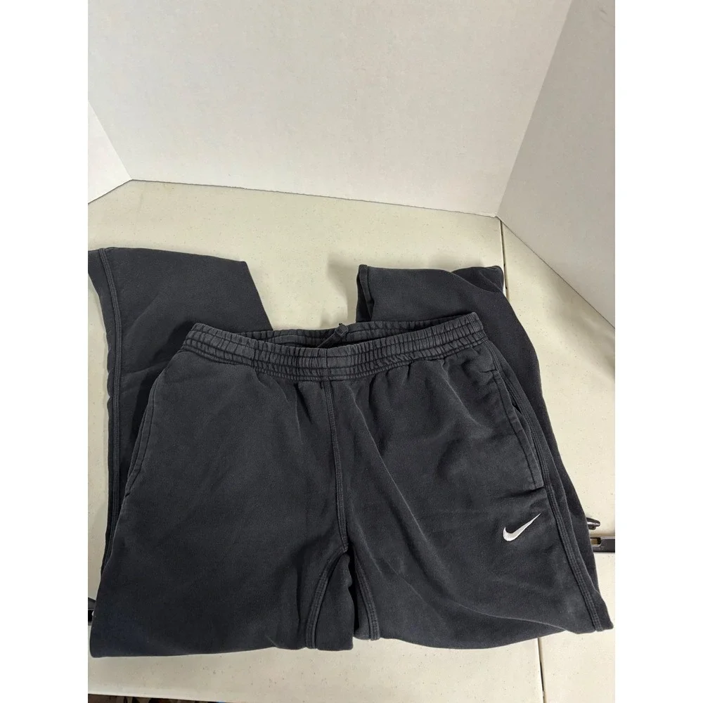 Nike Women Black‎ Fleece Sweatpants Relaxed Fit Embroidered Swoosh Size Large